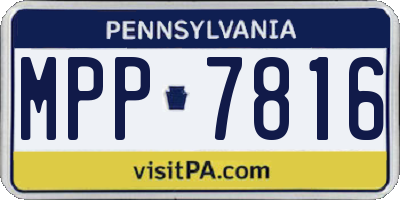 PA license plate MPP7816