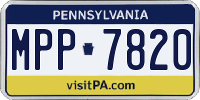 PA license plate MPP7820