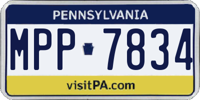 PA license plate MPP7834