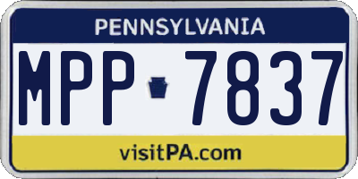 PA license plate MPP7837