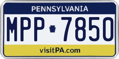 PA license plate MPP7850