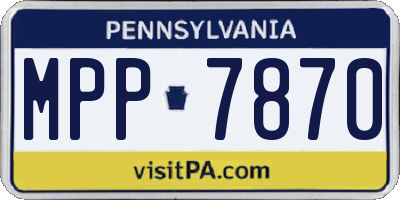 PA license plate MPP7870
