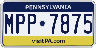 PA license plate MPP7875