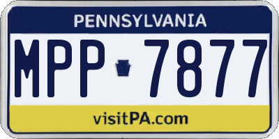 PA license plate MPP7877