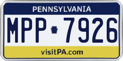 PA license plate MPP7926