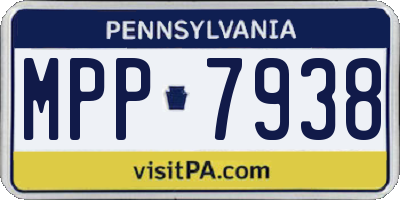 PA license plate MPP7938