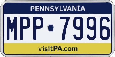 PA license plate MPP7996