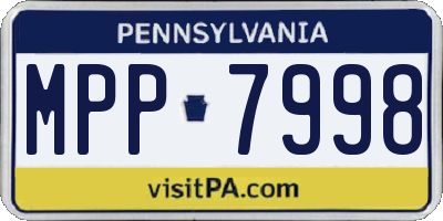 PA license plate MPP7998