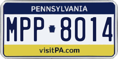 PA license plate MPP8014