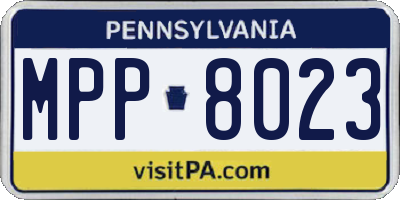 PA license plate MPP8023
