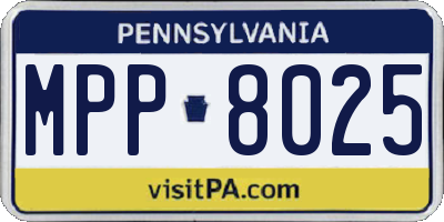 PA license plate MPP8025