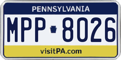 PA license plate MPP8026