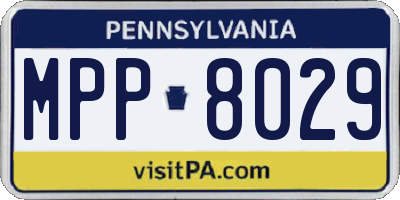 PA license plate MPP8029