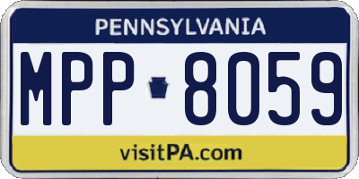 PA license plate MPP8059