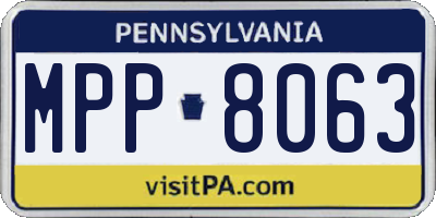 PA license plate MPP8063