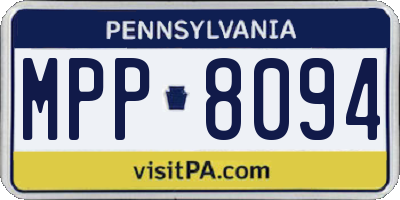PA license plate MPP8094
