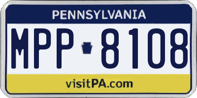 PA license plate MPP8108