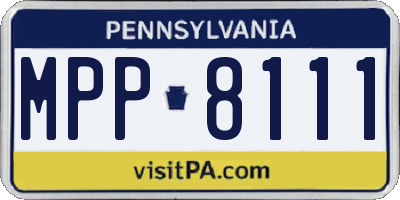 PA license plate MPP8111