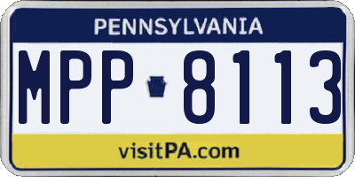 PA license plate MPP8113