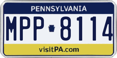 PA license plate MPP8114