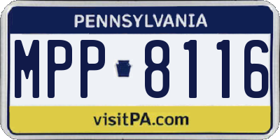 PA license plate MPP8116