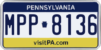 PA license plate MPP8136