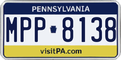 PA license plate MPP8138