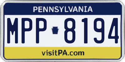 PA license plate MPP8194
