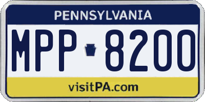 PA license plate MPP8200