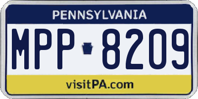 PA license plate MPP8209