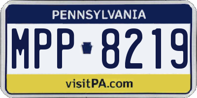 PA license plate MPP8219