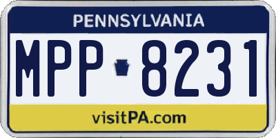 PA license plate MPP8231