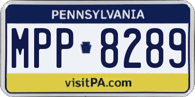 PA license plate MPP8289