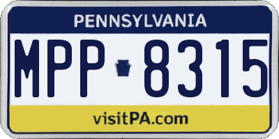 PA license plate MPP8315