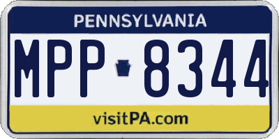 PA license plate MPP8344