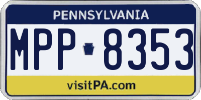 PA license plate MPP8353