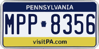 PA license plate MPP8356