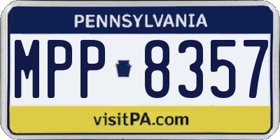 PA license plate MPP8357