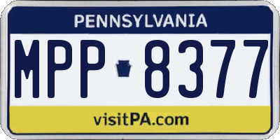PA license plate MPP8377