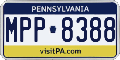 PA license plate MPP8388