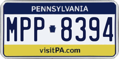 PA license plate MPP8394
