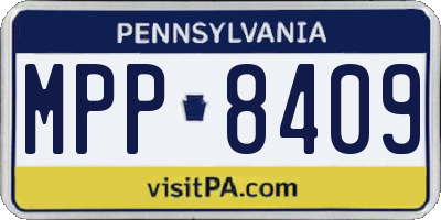 PA license plate MPP8409