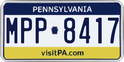 PA license plate MPP8417
