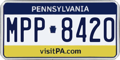 PA license plate MPP8420