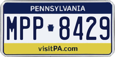 PA license plate MPP8429