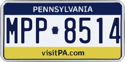 PA license plate MPP8514