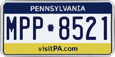 PA license plate MPP8521