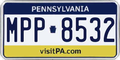PA license plate MPP8532