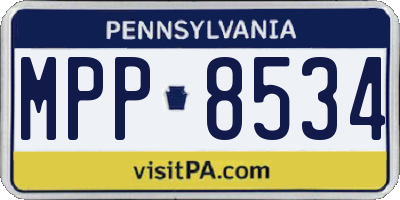 PA license plate MPP8534