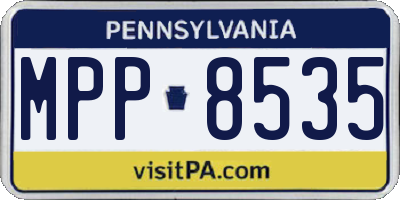 PA license plate MPP8535